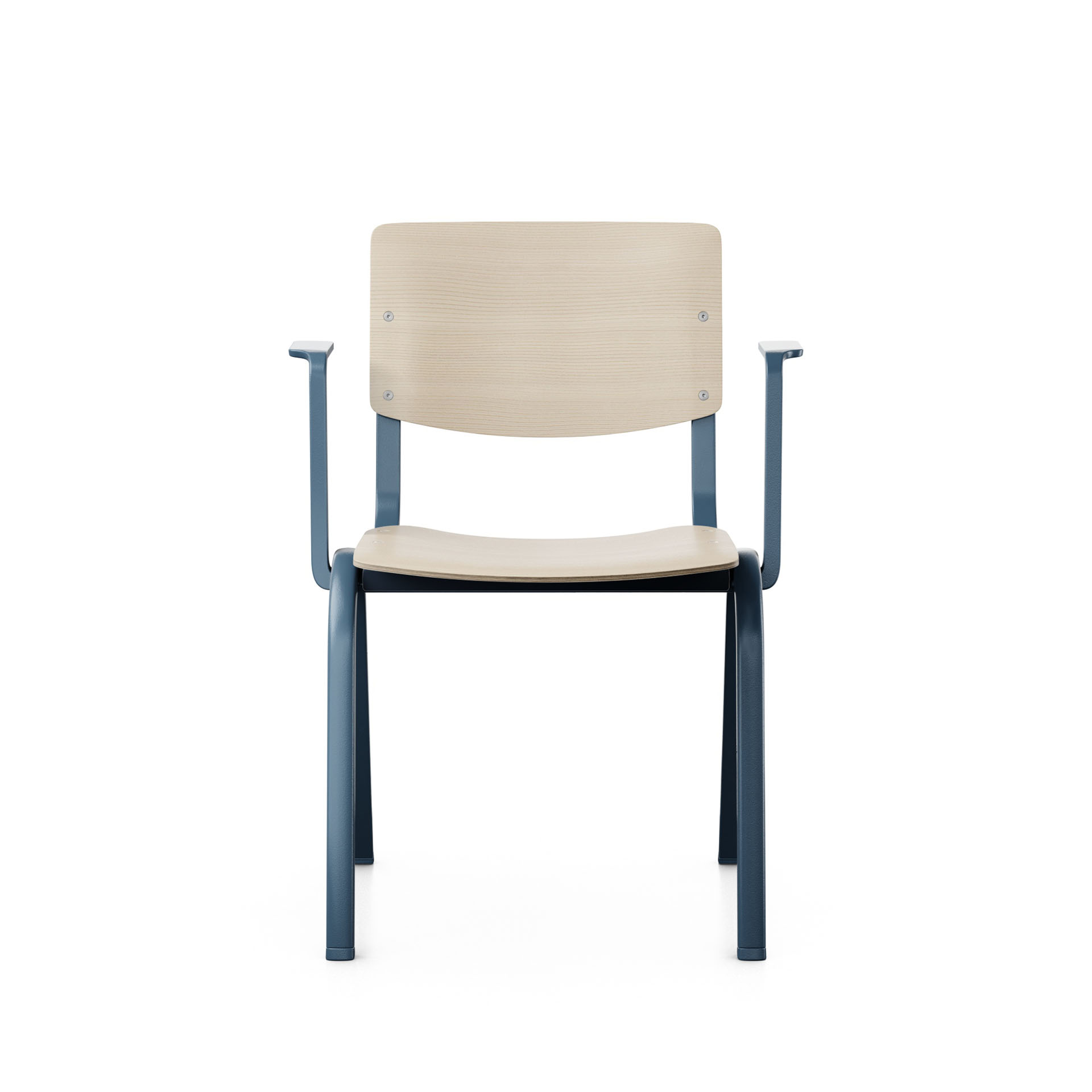Image of Holz Stapelstuhl HAG Celi 9200 Esche/Blau mit Fixarmlehnen, Neu – Perfekt für Büro und Empfang