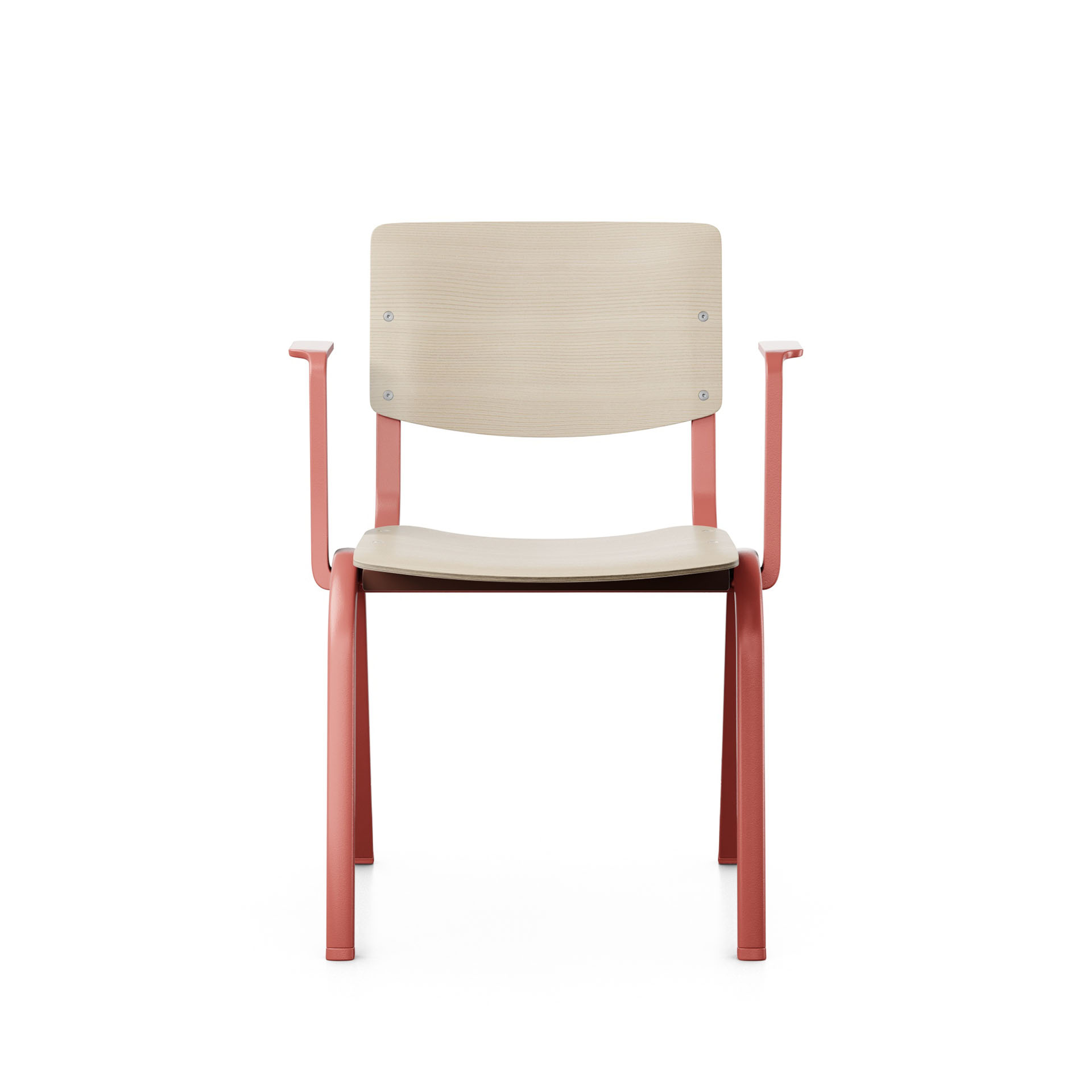 Image of Holz Stapelstuhl HAG Celi 9200 Esche/Rot mit Fixarmlehnen, Neu – Perfekt für Büro und Empfang