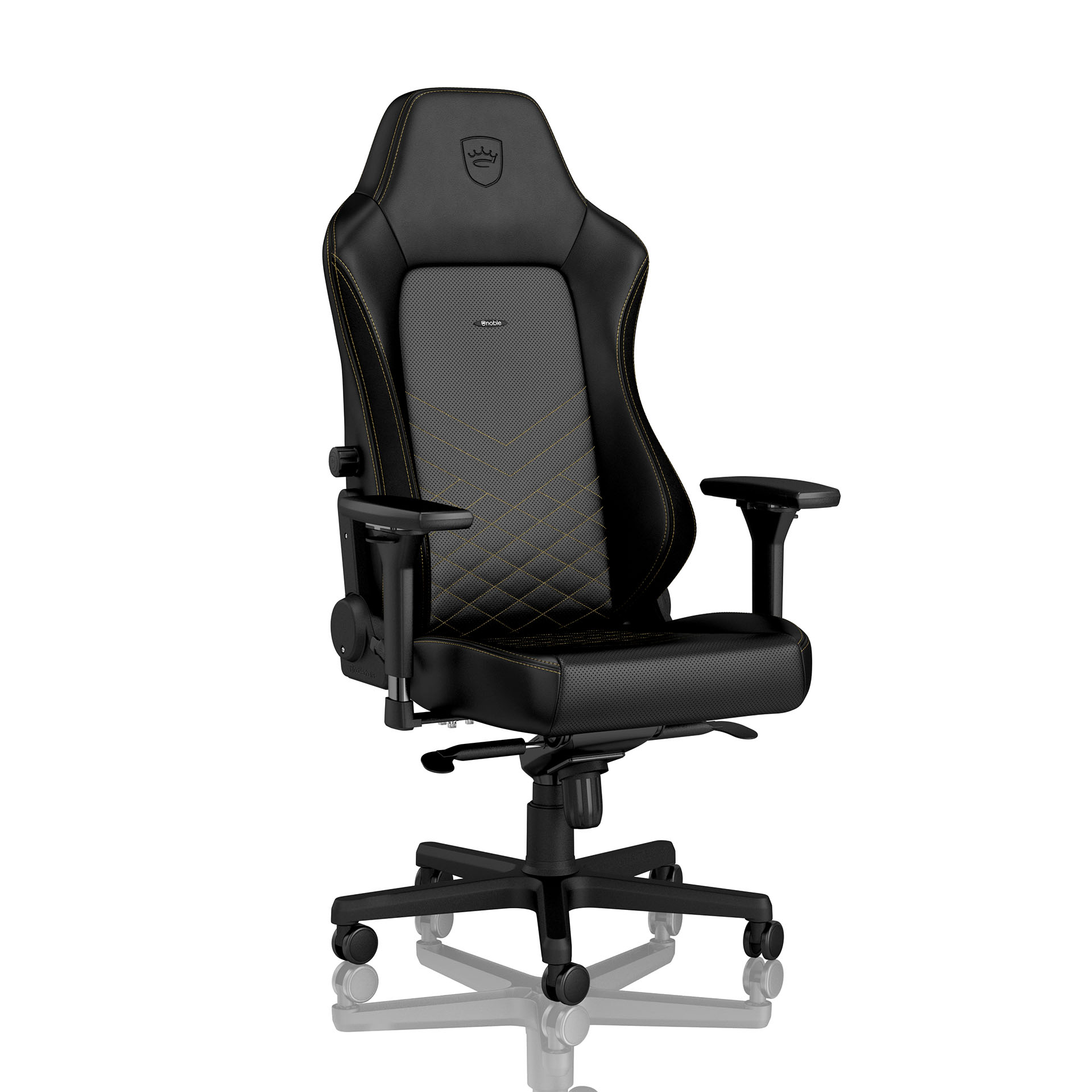 Image of Gaming Stuhl Noblechairs HERO mit 4D Armlehnen, Schwarz/Gold, Neu, Ergonomischer Stuhl - ideal für flexibles Arbeiten