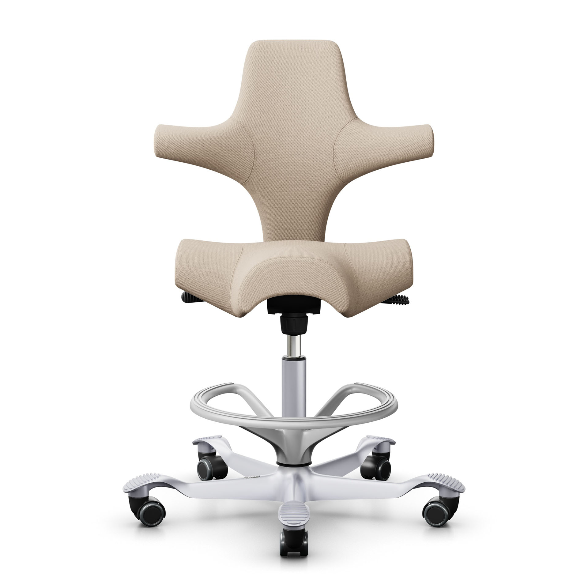 Image of Tresenhocker HAG Capisco 8106, Beige/Silbergrau, Neu, Barhocker - Praktisch & Komfortabel