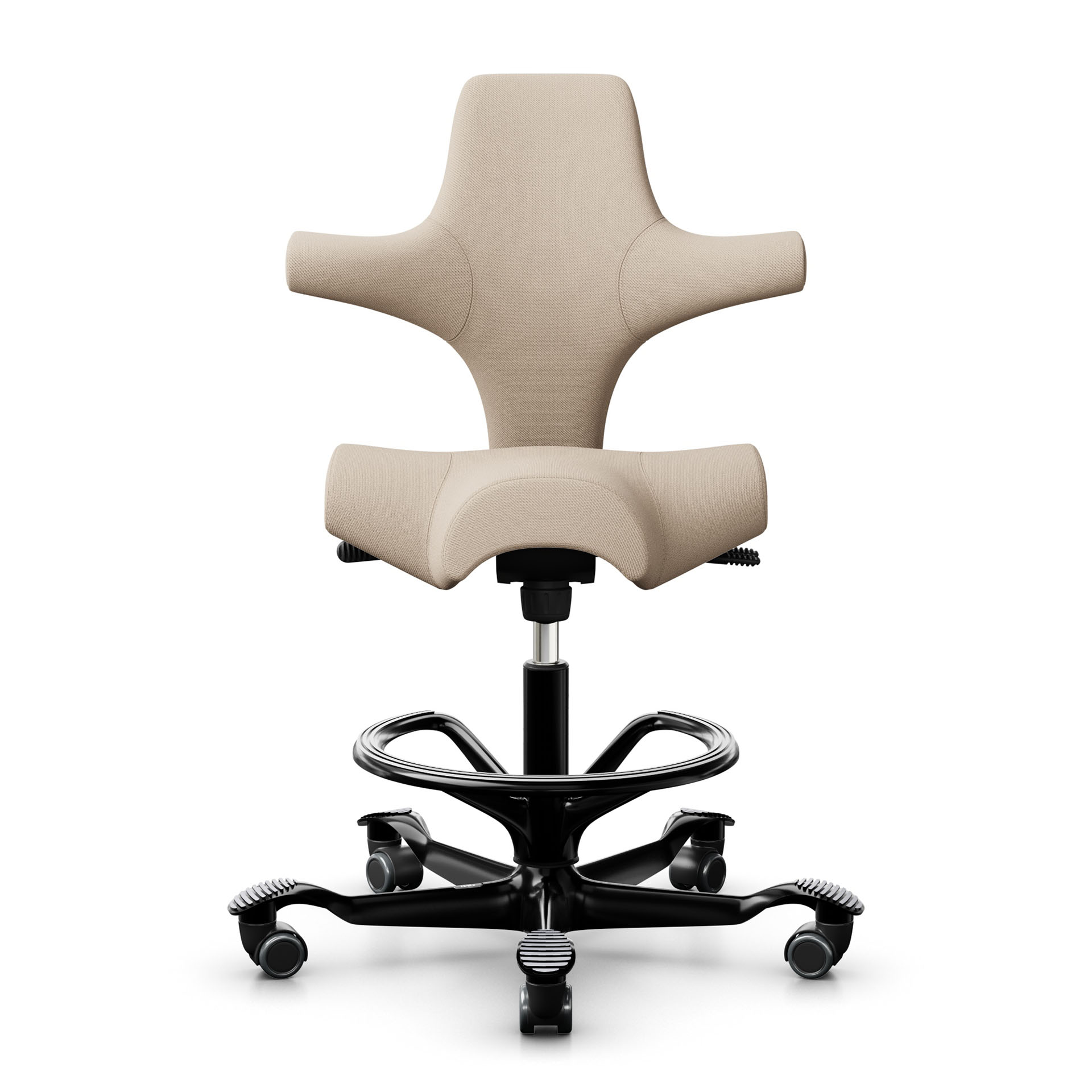 Image of Tresenhocker HAG Capisco 8106, Beige/Schwarz, Neu, Barhocker - Praktisch & Komfortabel