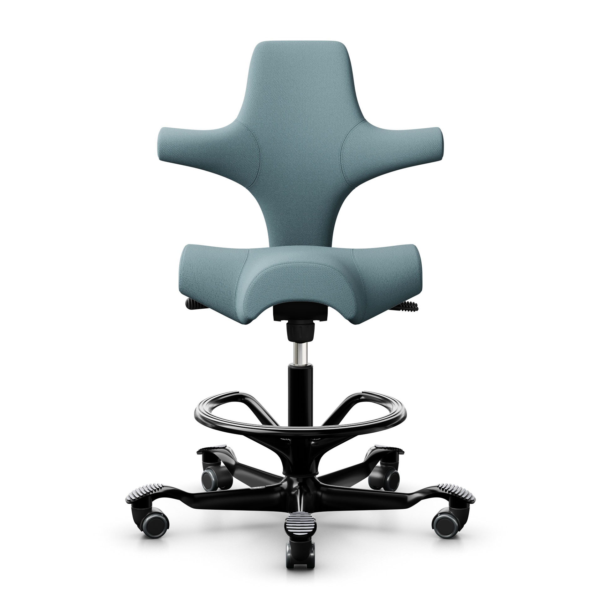 Image of Tresenhocker HAG Capisco 8106, Hellblau/Schwarz, Neu, Barhocker - Praktisch & Komfortabel