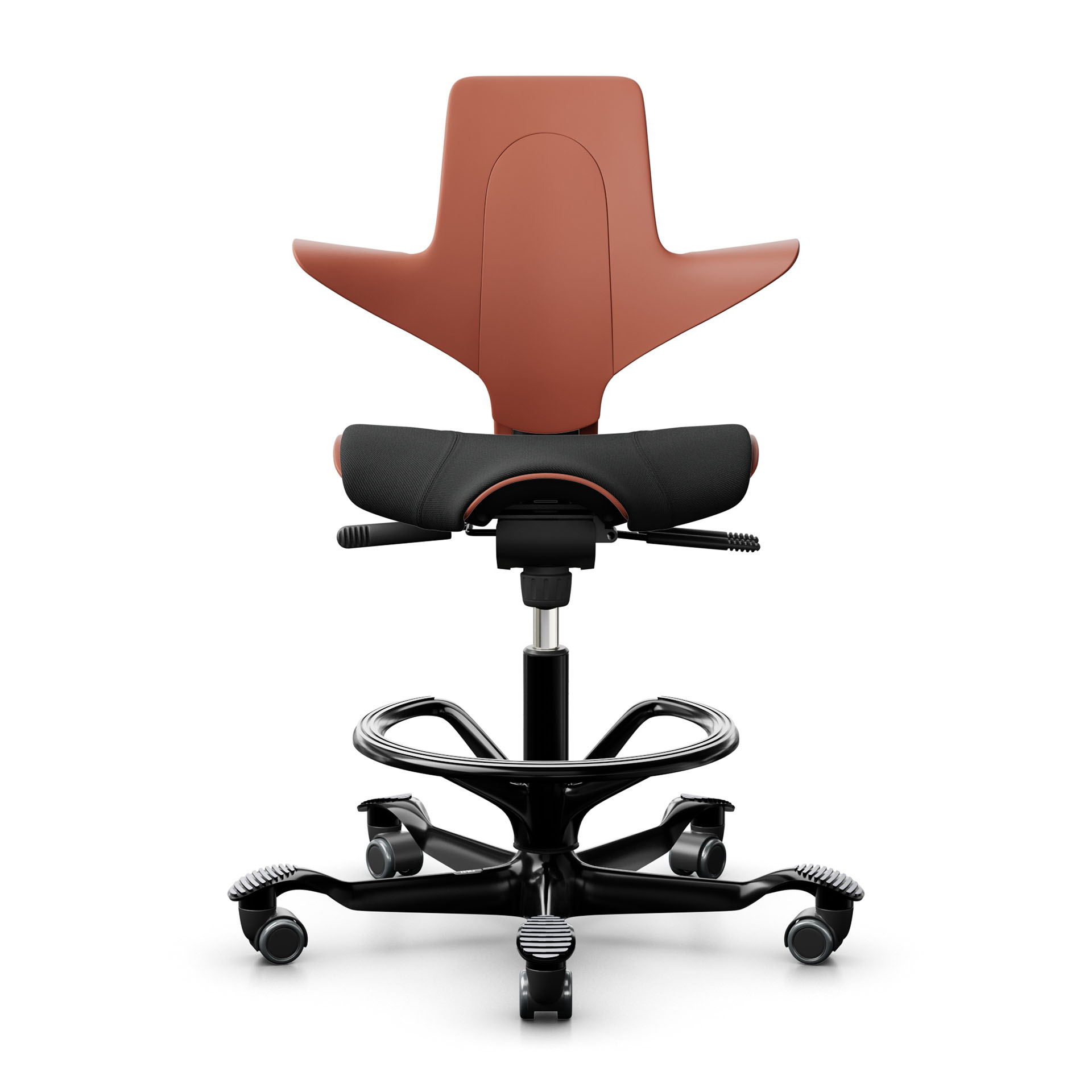 Image of Tresenhocker HAG Capisco Puls 8020, Rosa-Schwarz/Schwarz, Neu, Barhocker - Praktisch & Komfortabel