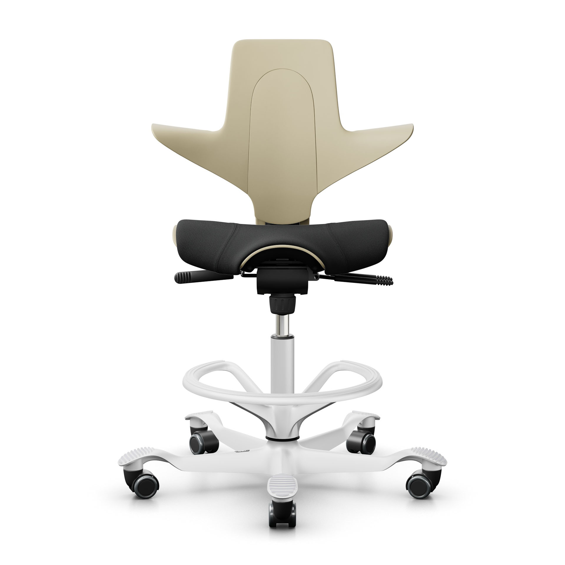 Image of Tresenhocker HAG Capisco Puls 8020, Gelb-Schwarz/Weiss, Neu, Barhocker - Praktisch & Komfortabel