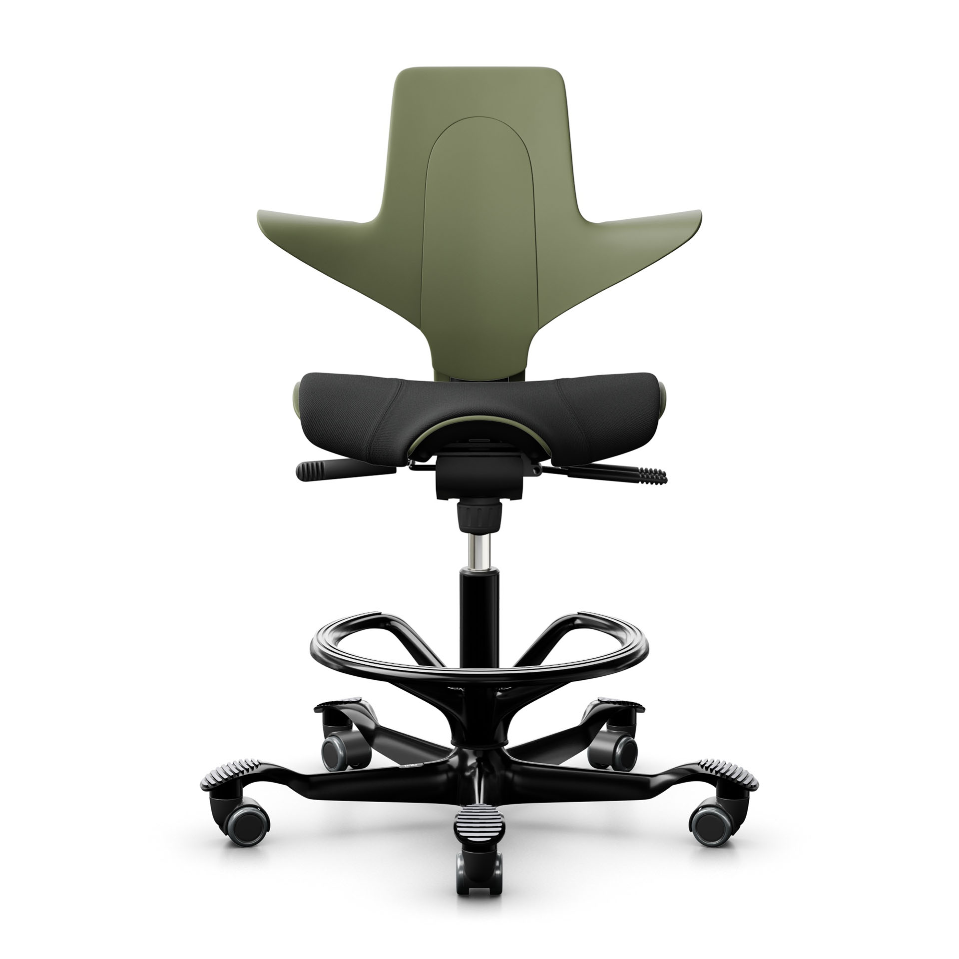 Image of Tresenhocker HAG Capisco Puls 8020, Grün-Schwarz/Schwarz, Neu, Barhocker - Praktisch & Komfortabel