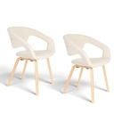 Esszimmerstuhl Zuiver Flexback Boucle - 2er Set (Beige)