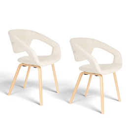 Esszimmerstuhl Zuiver Flexback Boucle - 2er Set (Beige)