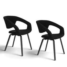 Esszimmerstuhl Zuiver Flexback Boucle - 2er Set (Schwarz)