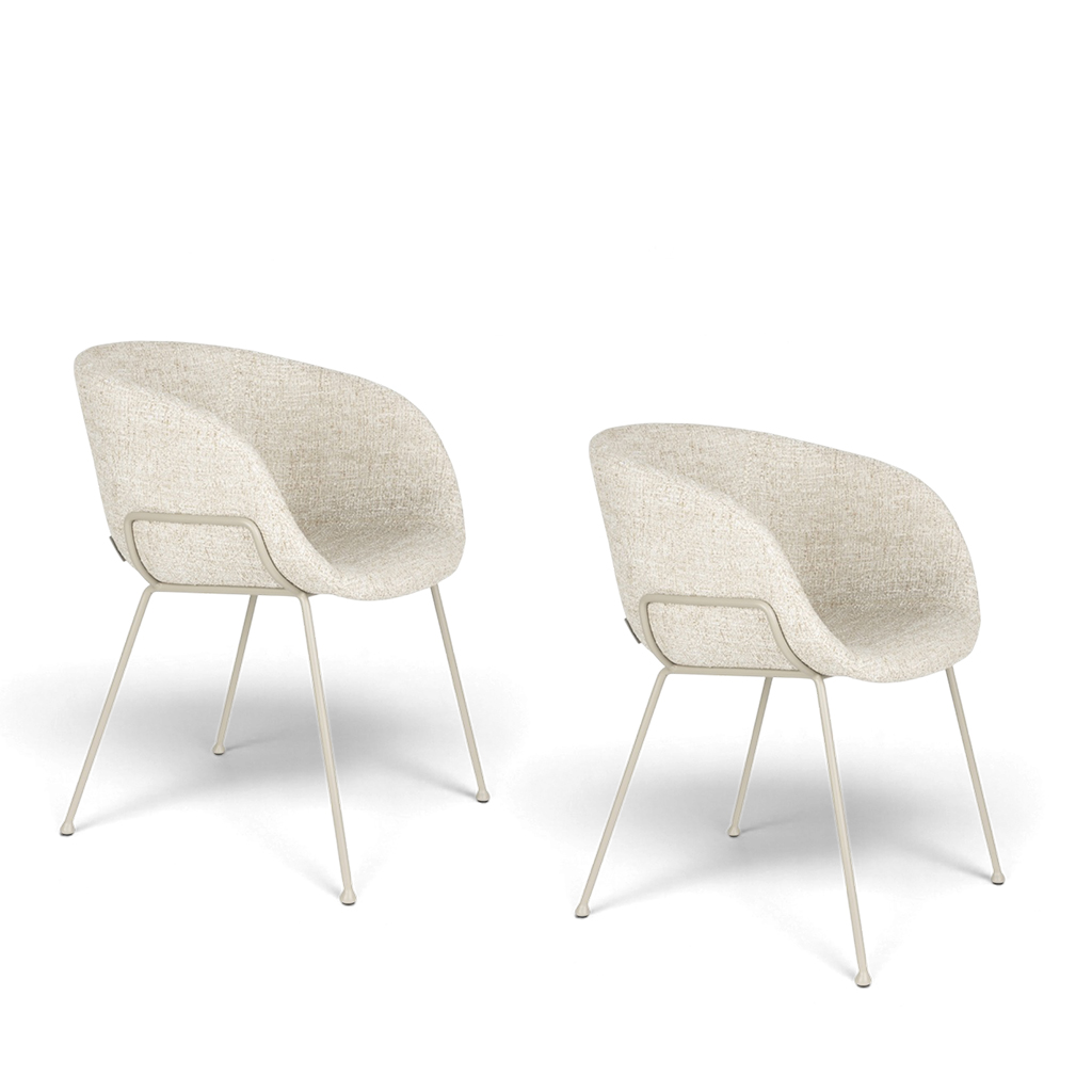 Zuiver Feston Stuhl - 2er Set Beige, Neu – Perfekt für Büro und Empfang