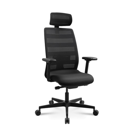 Bürostuhl Tradingzone Air 3 (Schwarz, mit Kopfstütze, mit 3D Armlehnen)