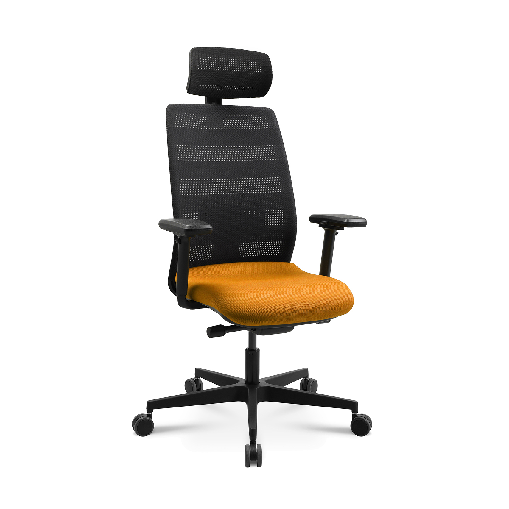 Bürostuhl Tradingzone Air 3 mit Kopfstütze & mit 3D Armlehnen Gelb, Neu, Ergonomischer Stuhl - ideal für flexibles Arbeiten