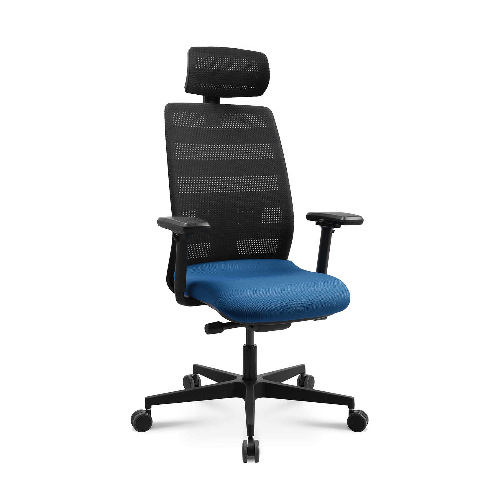 Bürostuhl Tradingzone Air 3 mit Kopfstütze & mit 3D Armlehnen Blau, Neu, Ergonomischer Stuhl - ideal für flexibles Arbeiten