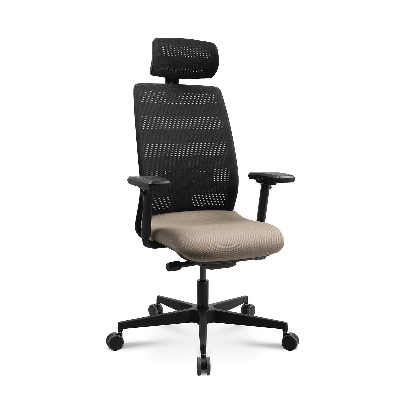 Bürostuhl Tradingzone Air 3 mit Kopfstütze & mit 3D Armlehnen Beige, Neu, Ergonomischer Stuhl - ideal für flexibles Arbeiten