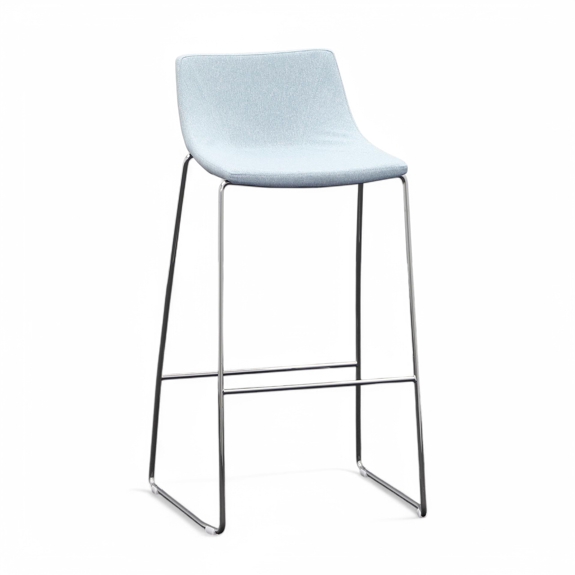 Sgabello da bar Milani Ellipse, Blu senza braccioli, Nuovo, Sgabello da banco - Pratico e confortevole