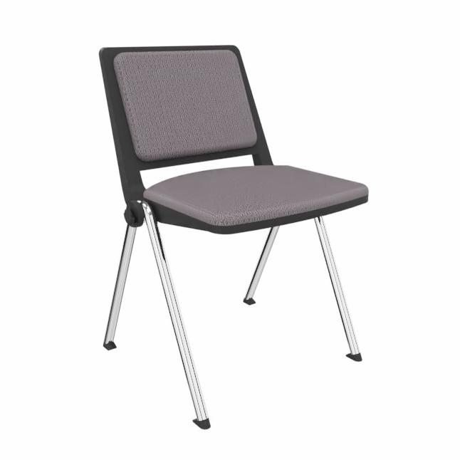 4-Fuss Stühle LAS F01 Grau ohne Armlehnen, Neu – Perfekt für Büro und Empfang