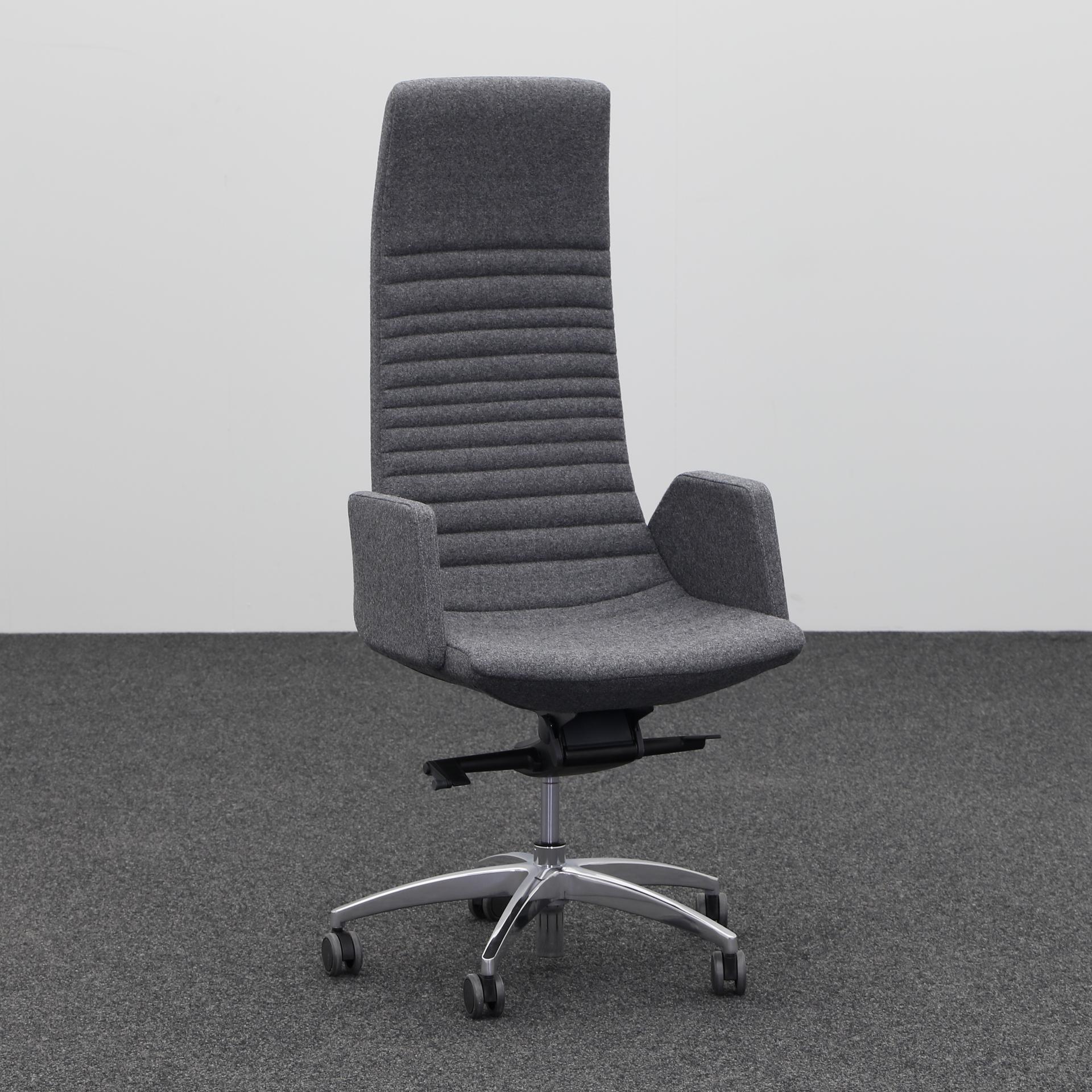 Sedia girevole per ufficio Narbutas Capo Nord con braccioli fissi, Antracite, Nuovo, Sedia ergonomica - ideale per un lavoro flessibile