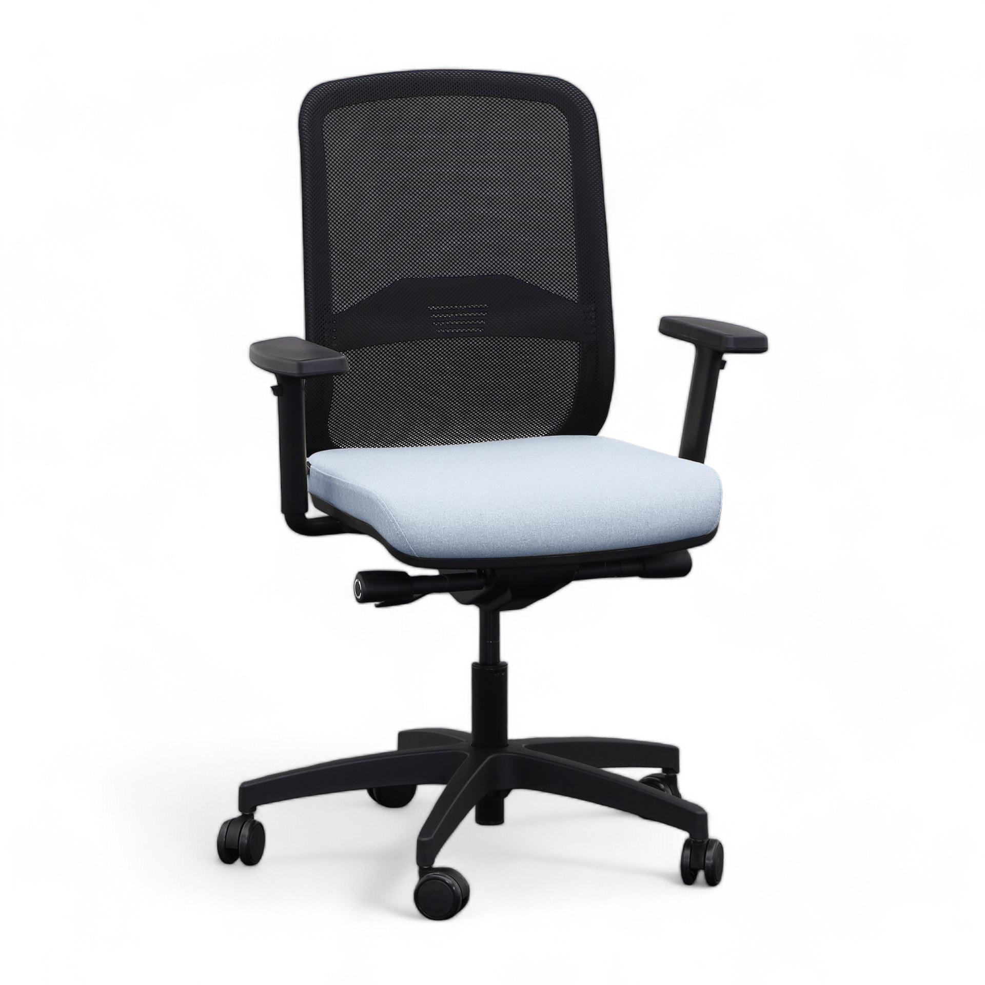 Bürostuhl Milani Bali Mesh mit 2D Armlehnen, Blau, Neu, Ergonomischer Stuhl - ideal für flexibles Arbeiten