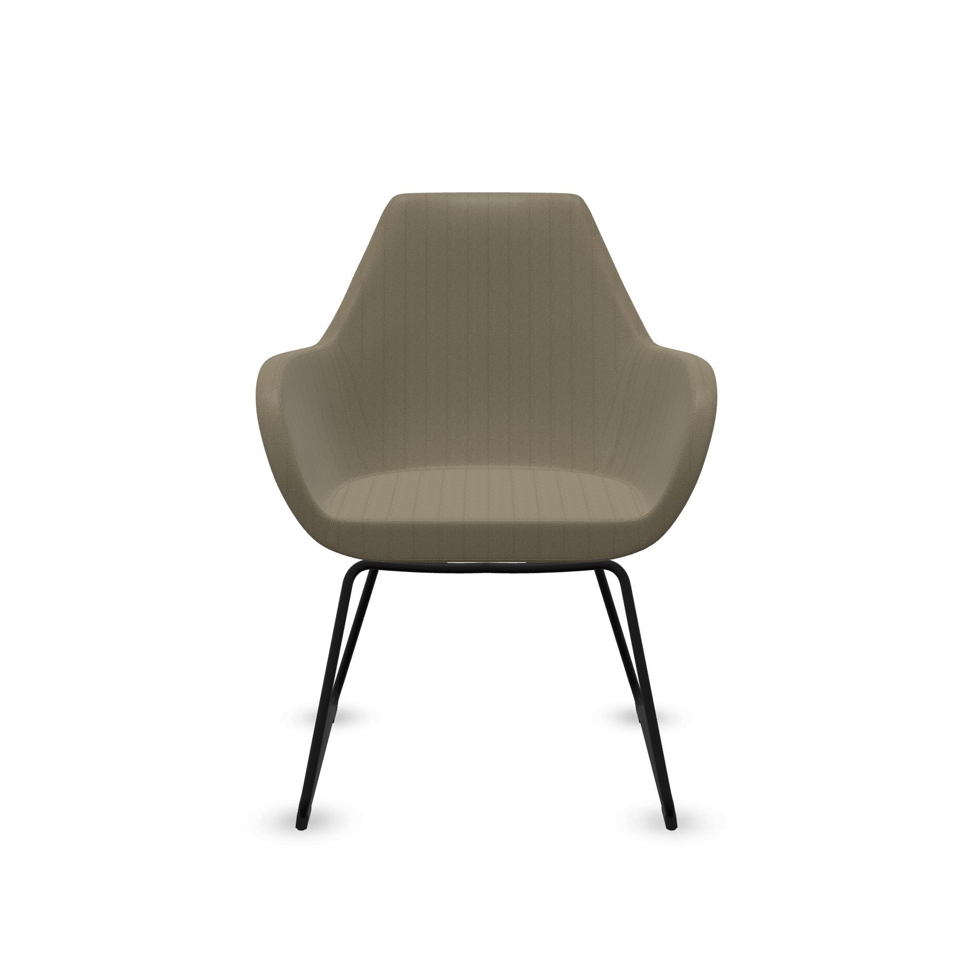 4-Fuss Stühle Profim Fan 10V Beige/Schwarz mit Fixarmlehnen, Neu – Perfekt für Büro und Empfang