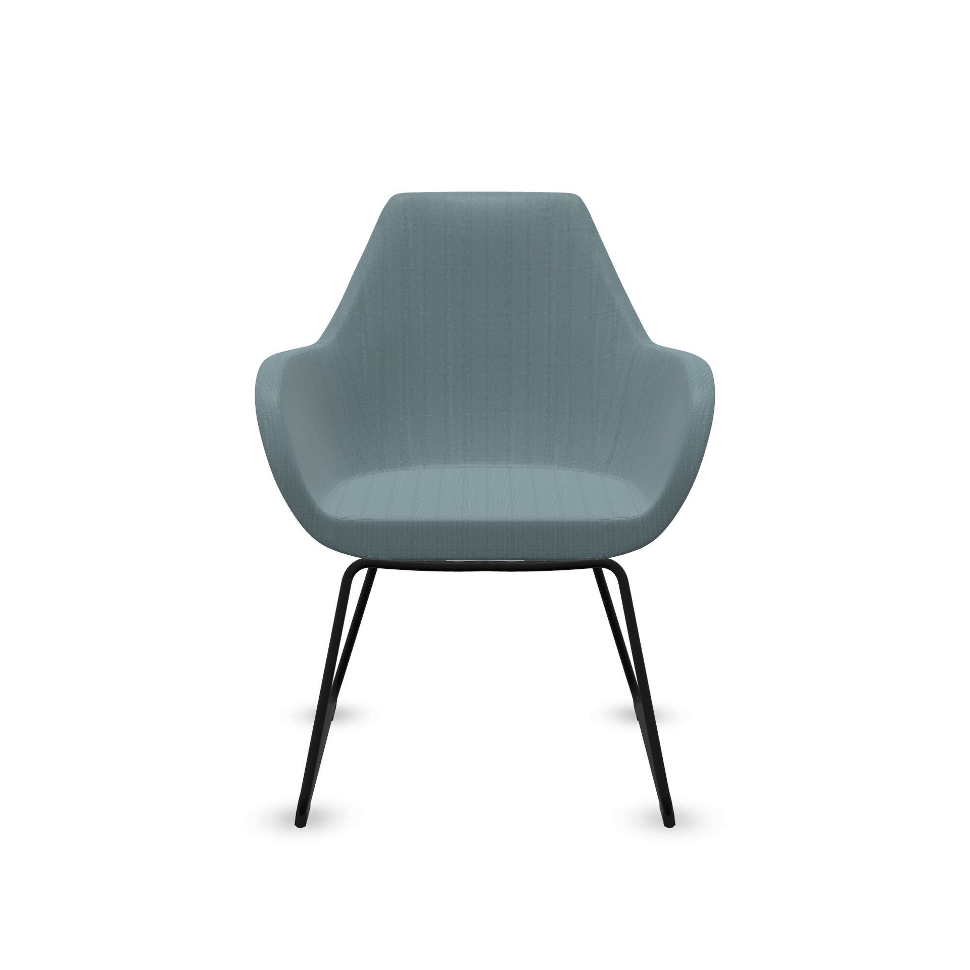 4-leg chairs Profim Fan 10V Light blue/Black with fixed armrests, New - Perfect for office and reception