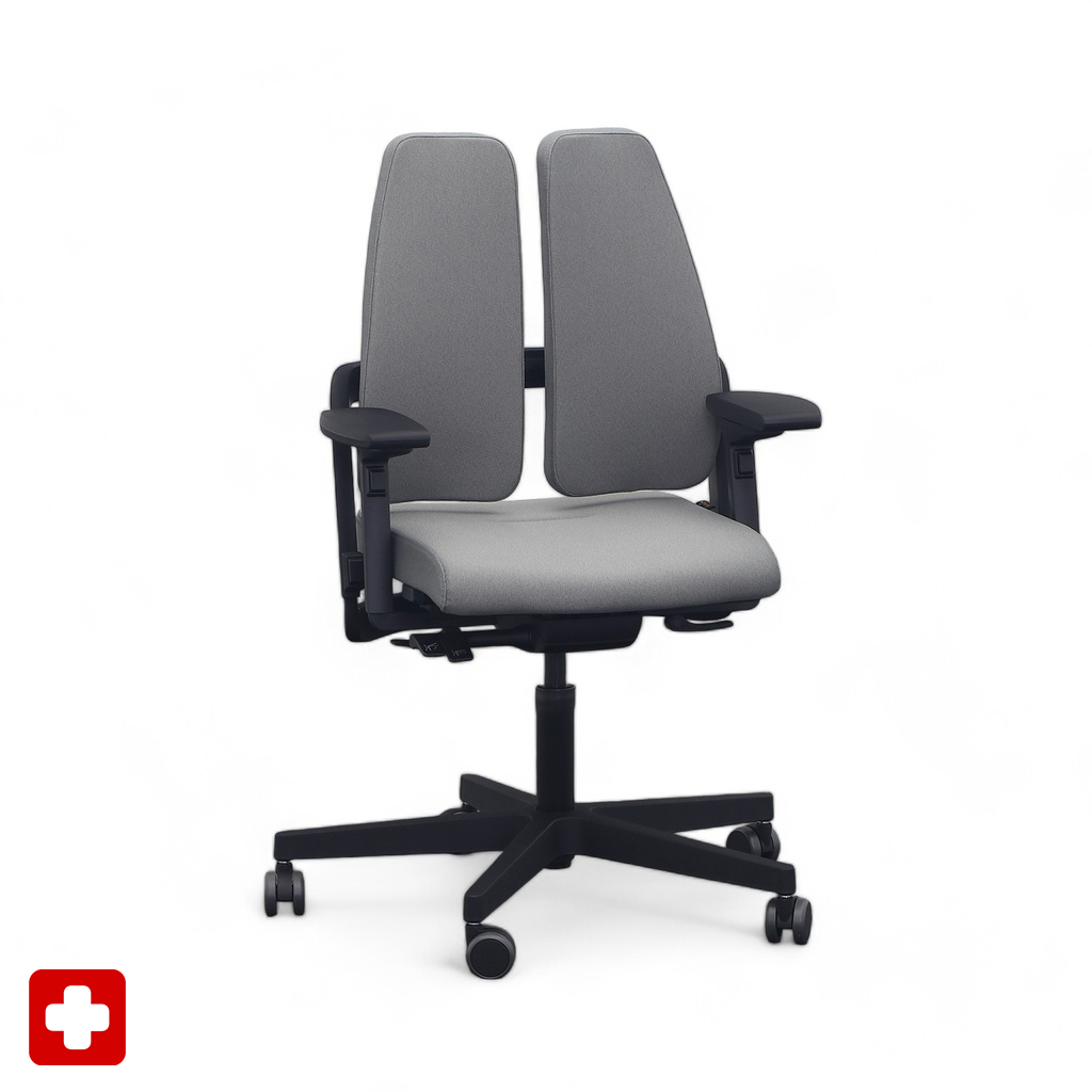 Sedia da ufficio SitagXilium DuoBack swissmade con braccioli 4D, Grigio, Nuovo, Sedia ergonomica - ideale per un lavoro flessibile
