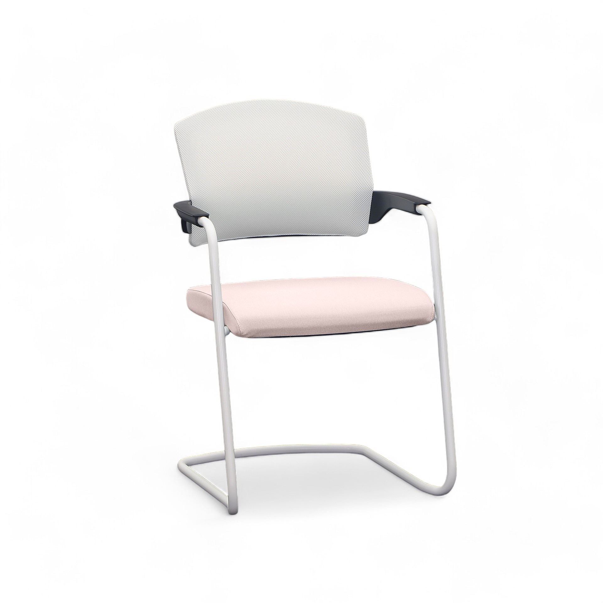 Image of Freischwinger Sitag EL100 Rosa mit Fixarmlehnen, Freischwinger-Gestell, Neu - Perfekt für Besucher und Gäste