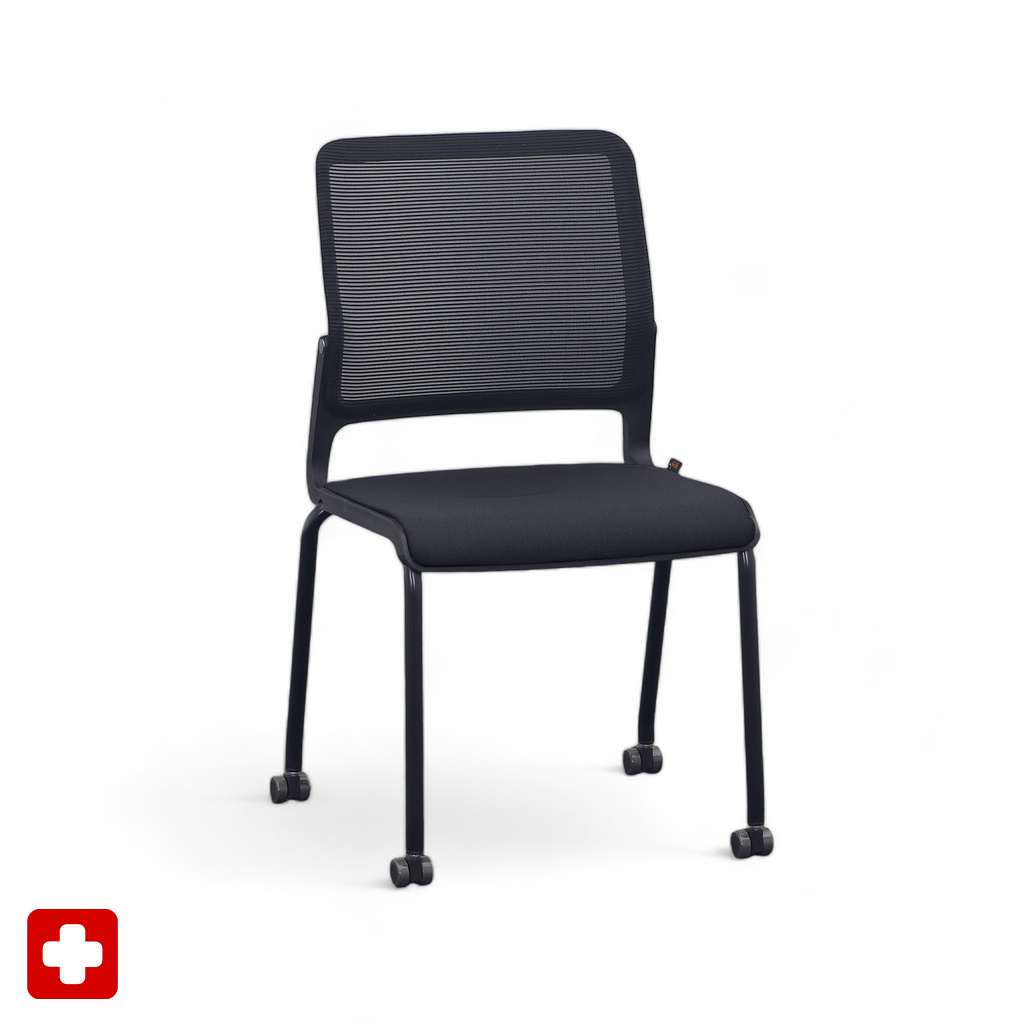 Sedie a 4 gambe Sitag SitagXilium Mesh Nero senza braccioli, Nuovo - Perfetto per l