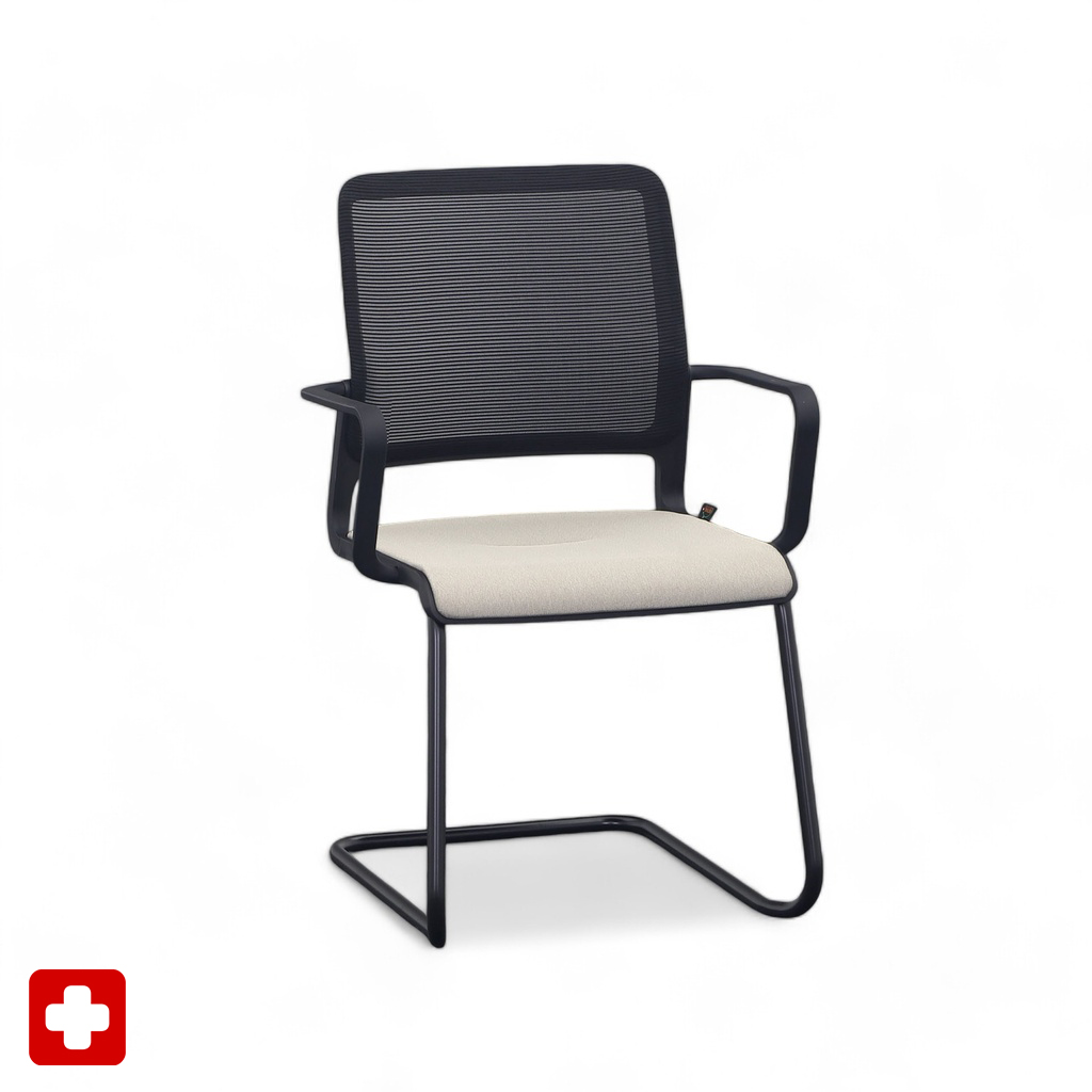 Sitag SitagXilium Mesh cantilever chair Beige with fixed armrests, Free swinging, New - Perfect for visitors and guests