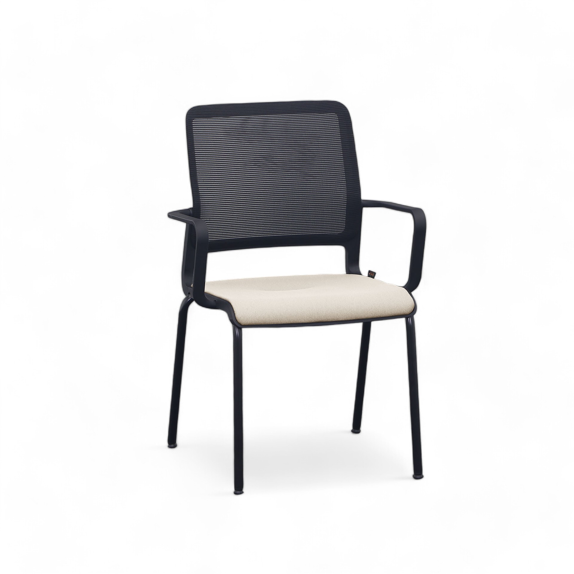 Sedia per visitatori Sitag SitagXilium Mesh Beige con braccioli fissi, Nuovo - Perfetto per l