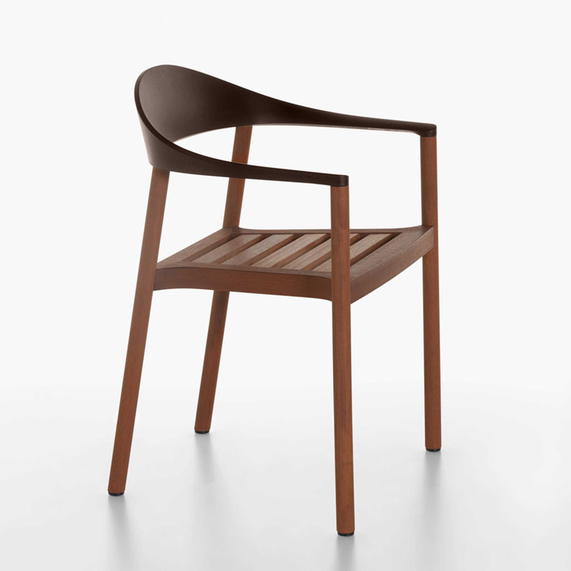 Image of Outdoorstühle Plank Monza Dunkelbraun mit Fixarmlehnen, Neu – Perfekt für Büro und Empfang
