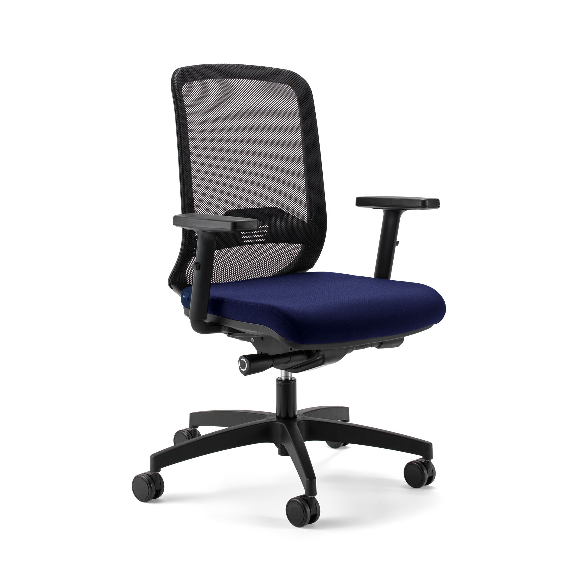 Bürostuhl Milani Bali Mesh mit 2D Armlehnen, Dunkelblau/Schwarz, Neu, Ergonomischer Stuhl - ideal für flexibles Arbeiten