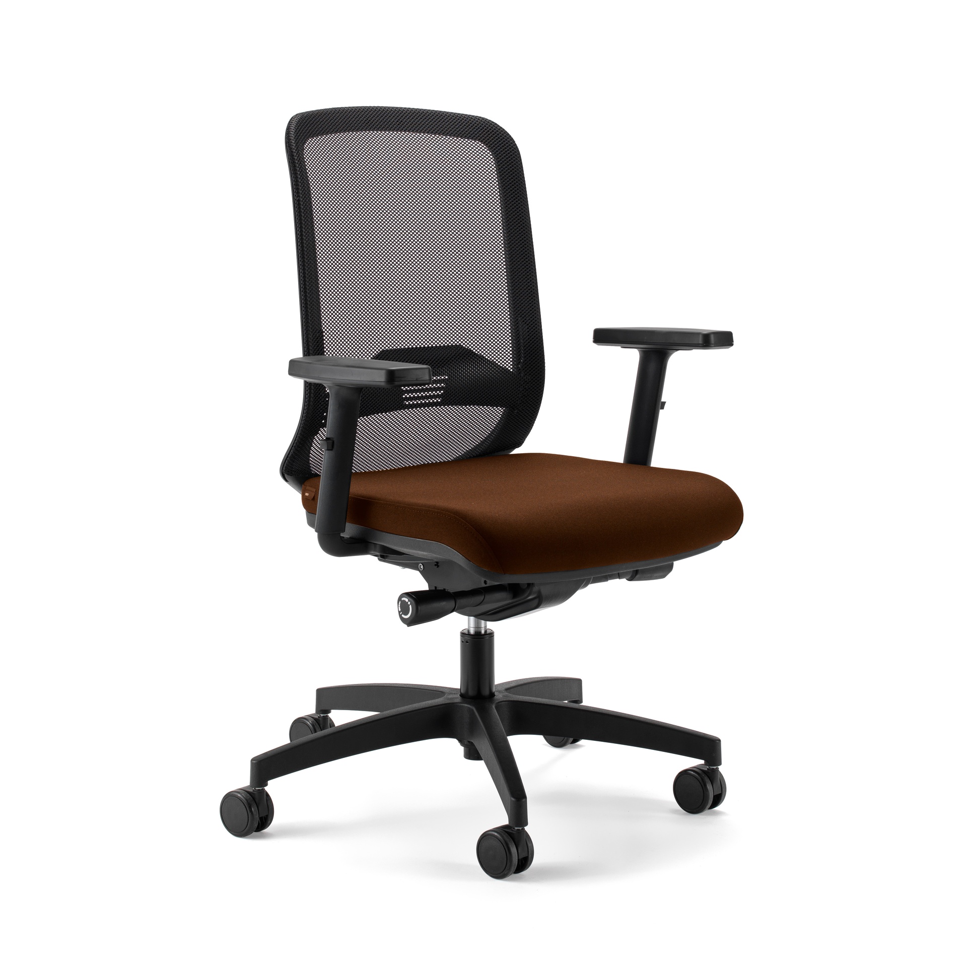 Sedia da ufficio Milani Bali con braccioli 2D, Marrone/Nero, Nuovo, Sedia ergonomica - ideale per un lavoro flessibile