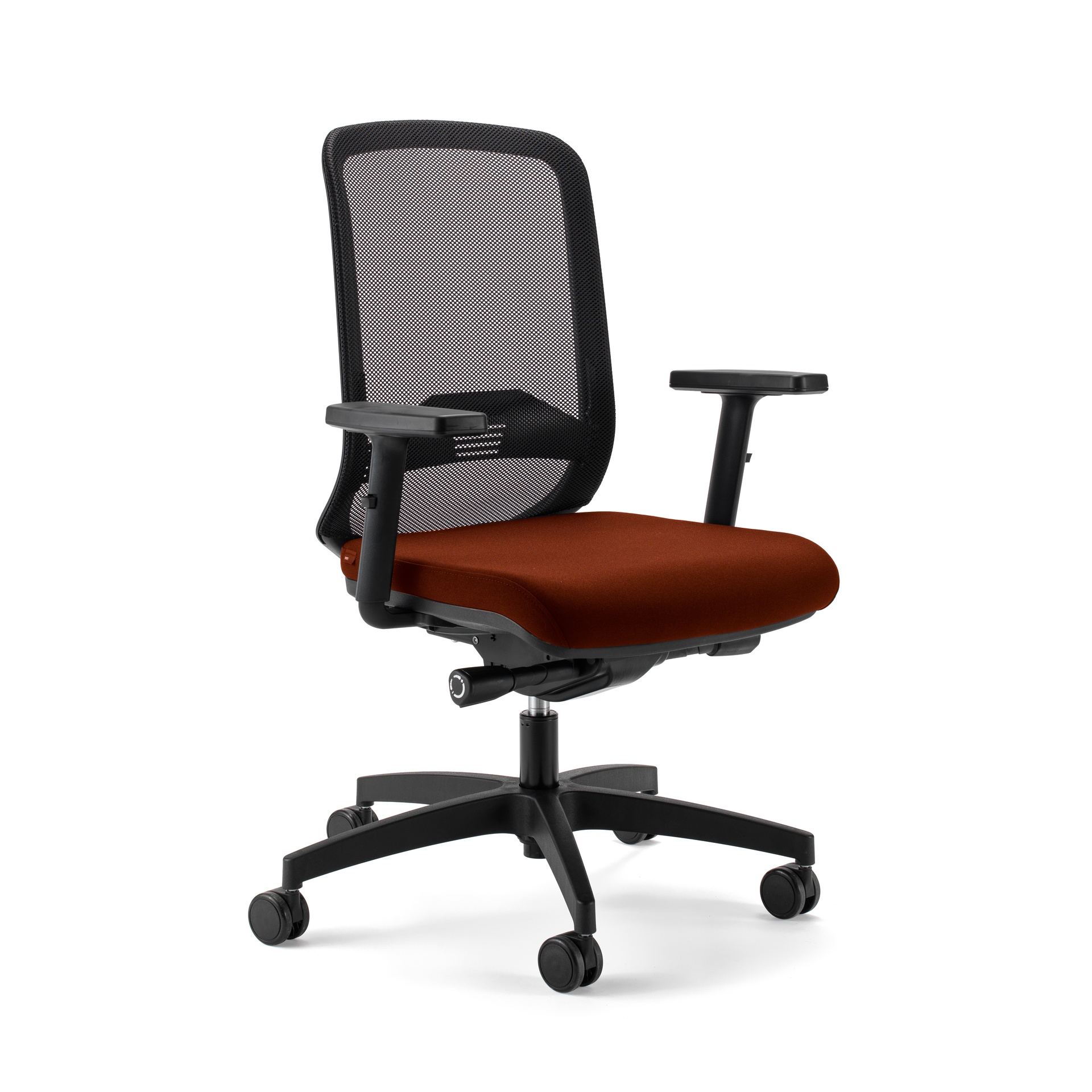 Office chair Milani Bali with 2D armrests, Dark orange/Black, New, Ergonomic chair - ideal for flexible working