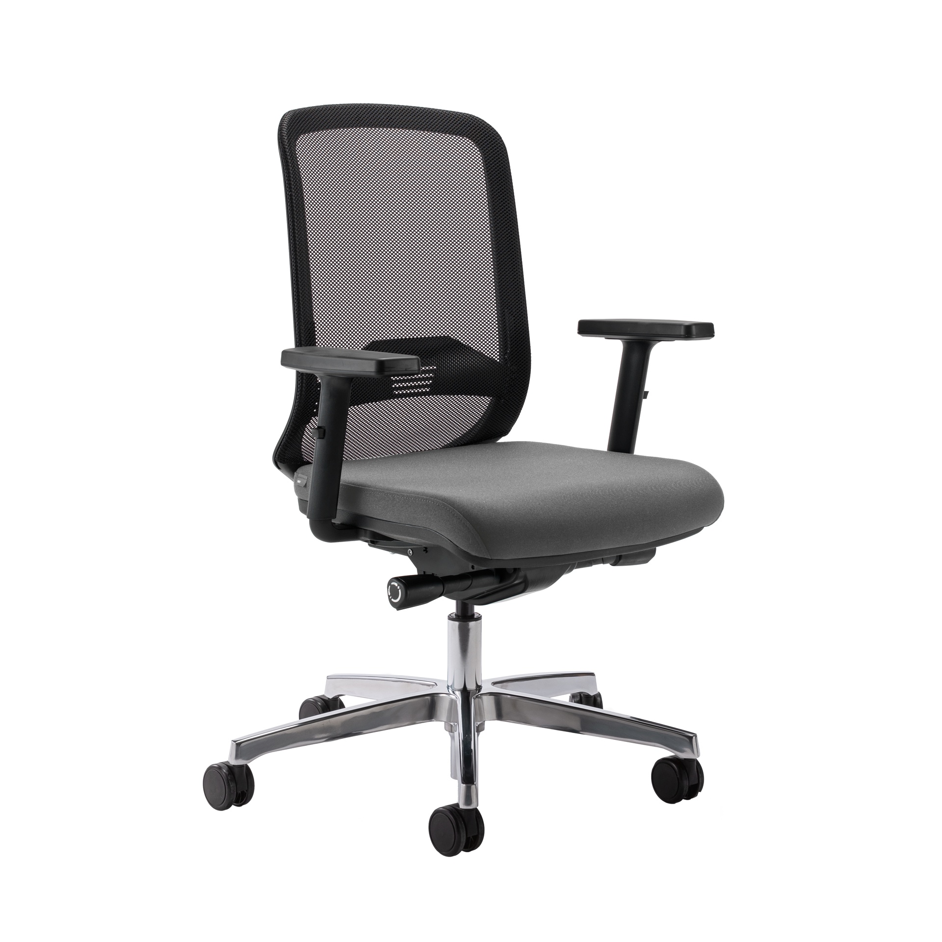Image of Bürostuhl Milani Bali Mesh mit 2D Armlehnen, Dunkelgrau/Verchromt, Neu, Ergonomischer Stuhl - ideal für flexibles Arbeiten