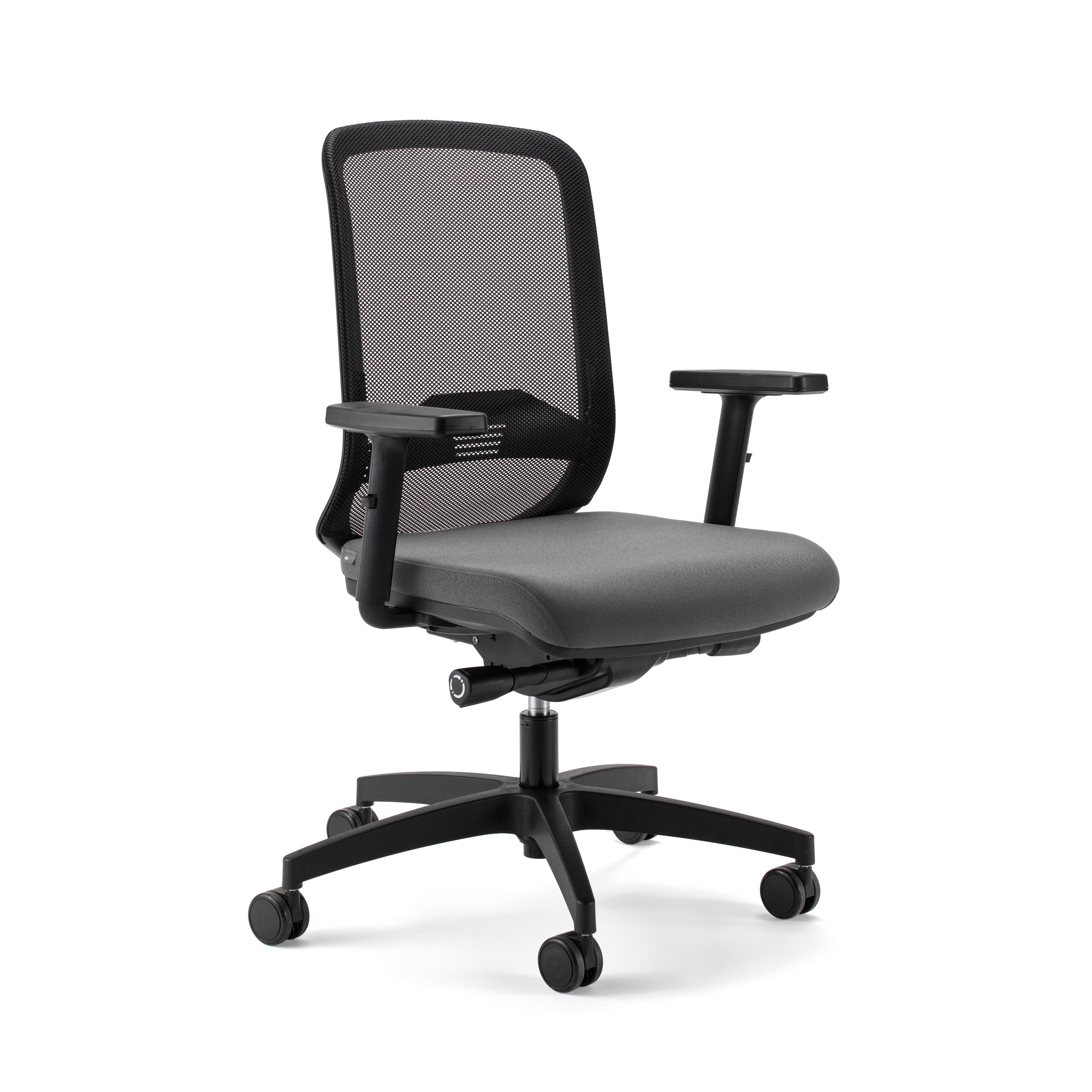 Sedia da ufficio Milani Bali con braccioli 2D, Grigio scuro/Nero, Nuovo, Sedia ergonomica - ideale per un lavoro flessibile