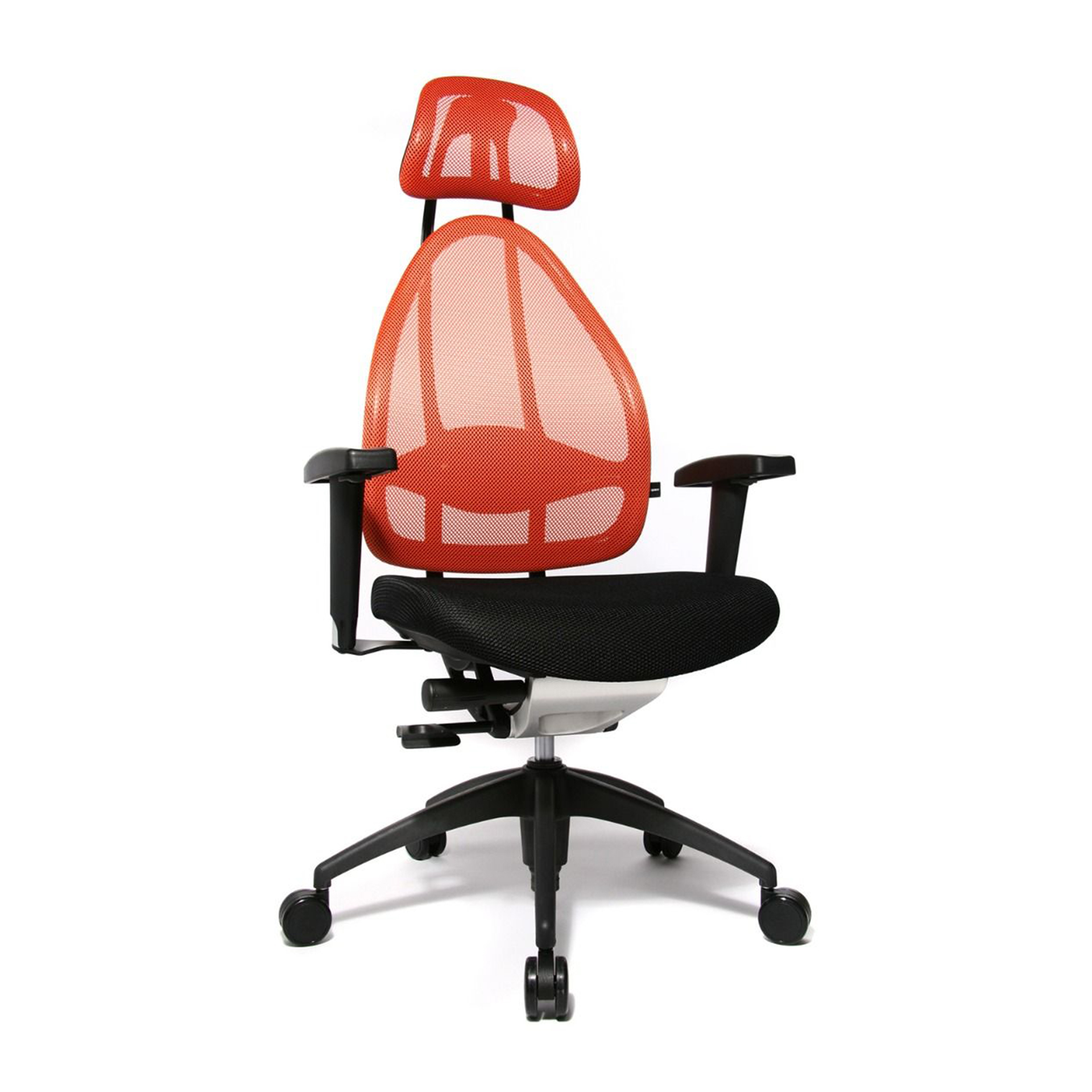 Bürostuhl Topstar Open Art 2010 mit 2D Armlehnen, Orange/Schwarz, Neu, Ergonomischer Stuhl - ideal für flexibles Arbeiten