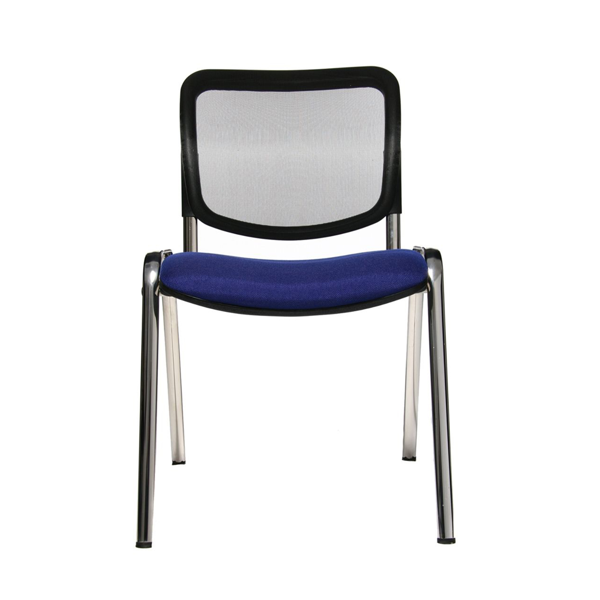 4-leg chair Topstar Net Point Visit Blue/Chrome-plated without armrests, New - Perfect for office and reception