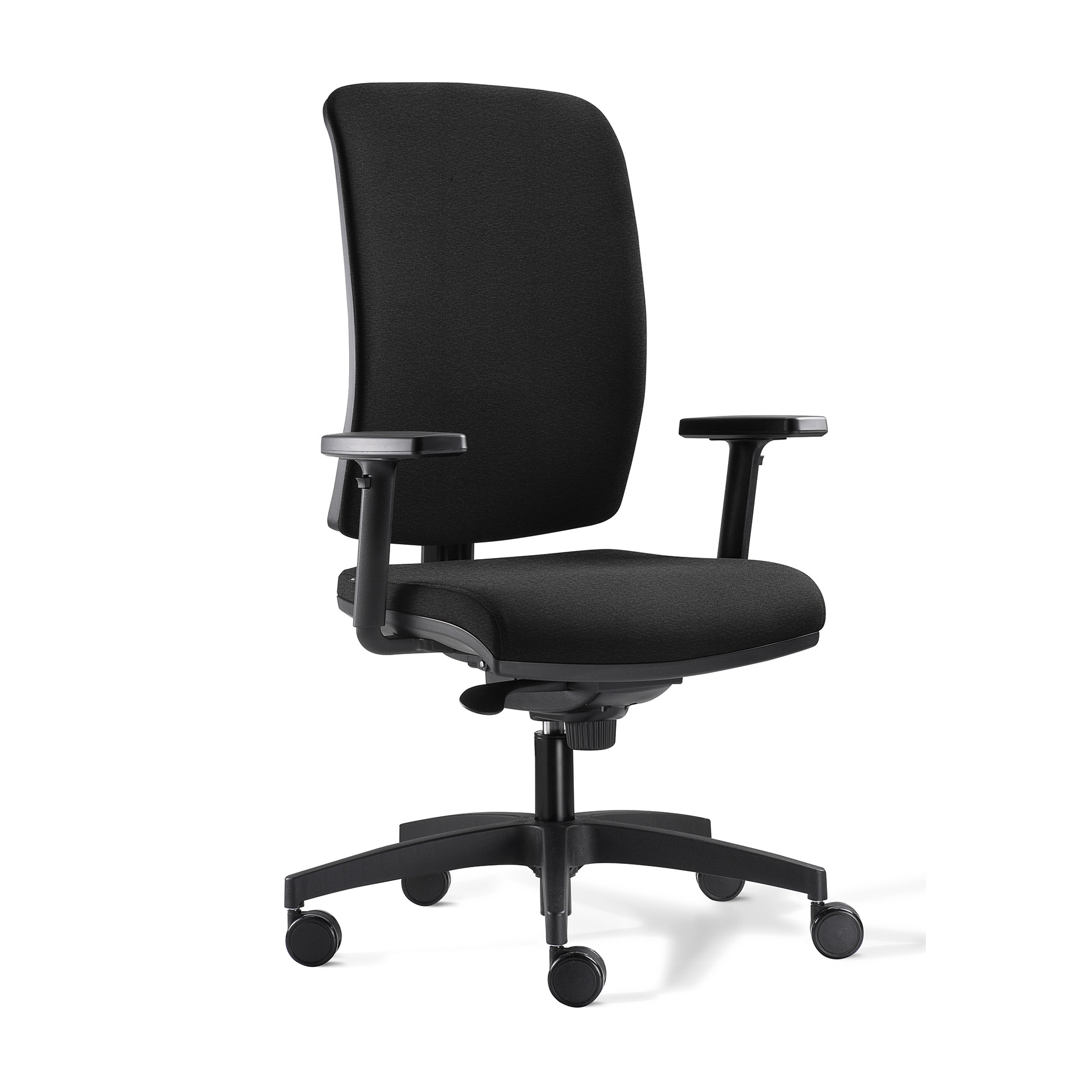 Sedia da ufficio Milani Cometa con braccioli 1D, Nero/Nero, Nuovo, Sedia ergonomica - ideale per un lavoro flessibile