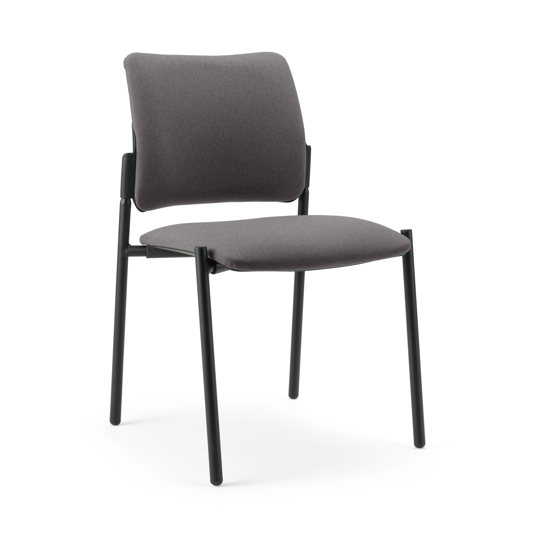 4-Fuss Stuhl Milani Maia Grau/Schwarz ohne Armlehnen, Neu – Perfekt für Büro und Empfang