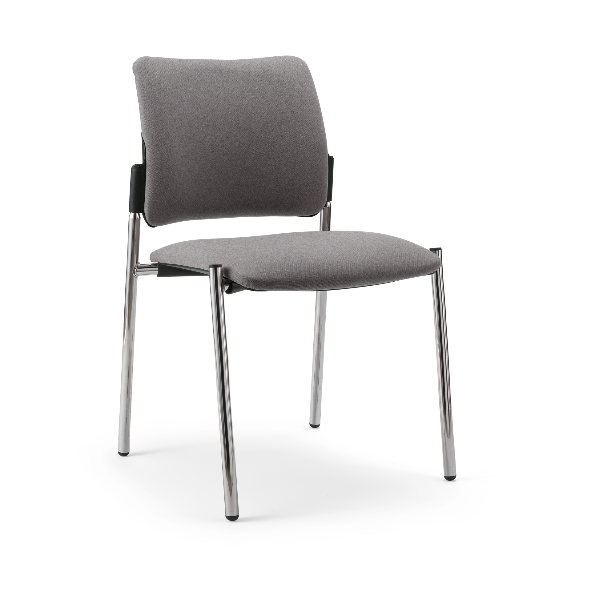 Sedia a 4 piedi Milani Maia Grigio/Cromato senza braccioli, Nuovo - Perfetto per l